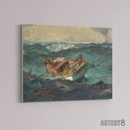 "Artery8 Homer The Gulf Stream Painting Wall Canvas Wall Art Print in Blue - Size: W24"" x H32""" - thumbnail 2