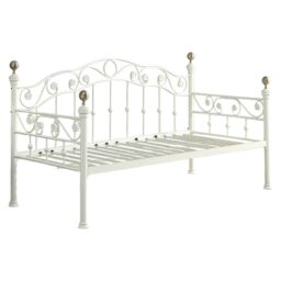 OAT Home Mayfair White & Brass Metal Single Day Bed Frame - thumbnail 8