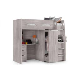 Ashfield Grey Oak Saver High Sleeper Cabin Bed in Light Grey - Size: Single - thumbnail 2