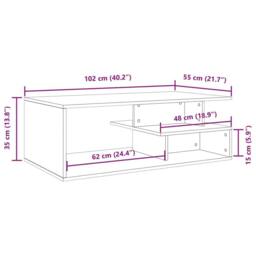 Berkfield Home Coffee Table Brown Oak 102x55x35 cm Engineered Wood - Size: 102 x 55 x 35 cm - thumbnail 9