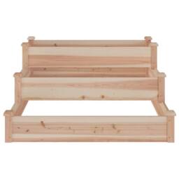 Berkfield Home Garden Raised Bed 120x120x56 cm Solid Wood Fir in Light Tan - Size: 120 x 120 x 56 cm - thumbnail 4