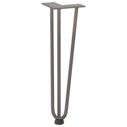 Berkfield Home Hairpin Table Legs 4 pcs Natural Steel 42 cm Solid Steel in Grey - thumbnail 4