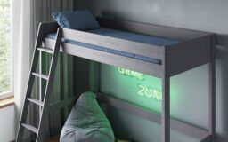 Noomi Tera Solid Wood High Sleeper Bed in Grey - Size: EU Single - thumbnail 2