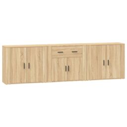 Berkfield Home Sideboards 3 pcs Sonoma Oak Engineered Wood in Brown - thumbnail 2