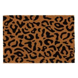 Havendro Coir Door Mat Natural Coconut Indoor Outdoor Welcome 60×40cm Leopard in Brown - Size: 40 cm x 60 cm - thumbnail 1