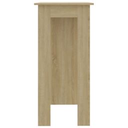 Berkfield Home Bar Table with Shelf Sonoma Oak 102x50x103.5 cm Engineered Wood in Brown - thumbnail 4