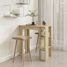 Berkfield Home Bar Table with Shelf Sonoma Oak 102x50x103.5 cm Engineered Wood in Brown - thumbnail 6