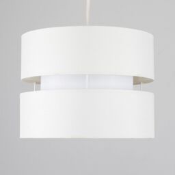 ValueLights Sophia Small 26cm Drum Easy Fit Ceiling Light Lamp Shade with Bulb in Cream - Size: 10 inches - thumbnail 9