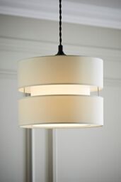 ValueLights Sophia Small 26cm Drum Easy Fit Ceiling Light Lamp Shade with Bulb in Cream - Size: 10 inches - thumbnail 2