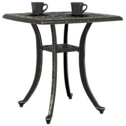 Berkfield Home Garden Table Bronze 53x53x53 cm Cast Aluminium in Brown - Size: 53 x 53 x 53 cm - thumbnail 4