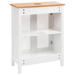Wyld and Coco Washbasin Cabinet White MDF 60 x 75 cm Perforated Doors - thumbnail 6