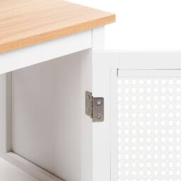 Wyld and Coco Washbasin Cabinet White MDF 60 x 75 cm Perforated Doors - thumbnail 8
