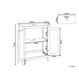 Wyld and Coco Washbasin Cabinet White MDF 60 x 75 cm Perforated Doors - thumbnail 3