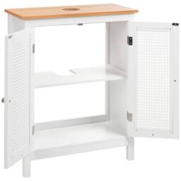 Wyld and Coco Washbasin Cabinet White MDF 60 x 75 cm Perforated Doors - thumbnail 4