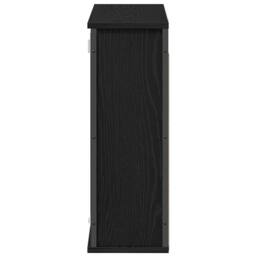Berkfield Home Bathroom Wall Cabinet with Mirror Black Oak 60x21x60 cm - Size: 60 x 21 x 60 cm - thumbnail 6