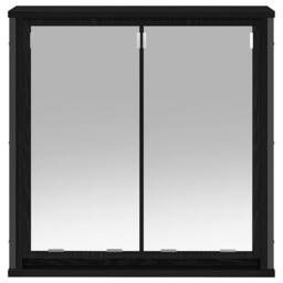 Berkfield Home Bathroom Wall Cabinet with Mirror Black Oak 60x21x60 cm - Size: 60 x 21 x 60 cm - thumbnail 5