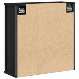 Berkfield Home Bathroom Wall Cabinet with Mirror Black Oak 60x21x60 cm - Size: 60 x 21 x 60 cm - thumbnail 7