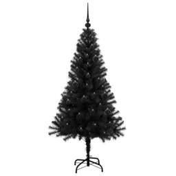 Berkfield Home Christmas Tree with 150 LEDs with Stand Black 150 cm PVC - thumbnail 4