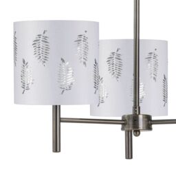 First Choice Lighting Set of 2 Brea - Antique Brass 3 Light Fittings with White Fern Shades in Gold - thumbnail 3
