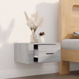 Berkfield Home Wall-mounted Bedside Cabinet Grey Sonoma 50x36x25 cm - Size: 50 x 36 x 25 cm - thumbnail 3