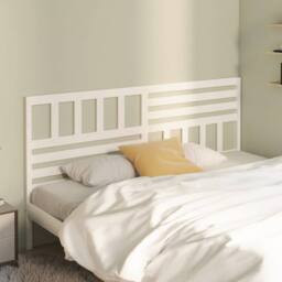 Berkfield Home Beautiful Bed Headboard White 206x4x100 cm Solid Wood Pine - Size: 206 x 4 x 100 cm - thumbnail 1