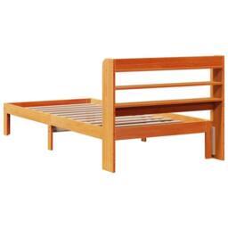 Berkfield Home Bed Frame without Mattress Wax Brown 100x200 cm Solid Wood Pine - thumbnail 8