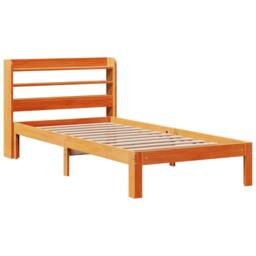 Berkfield Home Bed Frame without Mattress Wax Brown 100x200 cm Solid Wood Pine - thumbnail 3