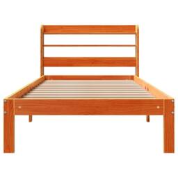 Berkfield Home Bed Frame without Mattress Wax Brown 100x200 cm Solid Wood Pine - thumbnail 4