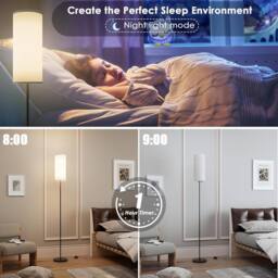 Ventryn Dimmable LED floor lamp with magnetic remote Modern reading light in Black - thumbnail 6