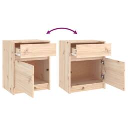 Berkfield Home Beautiful Bedside Cabinet 40x31x50 cm Solid Pinewood in Light Tan - Size: 40 x 31 x 50 cm - thumbnail 9