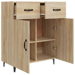 Berkfield Home Sideboard Sonoma Oak 69.5x34x90 cm Engineered Wood in Light Tan - thumbnail 7
