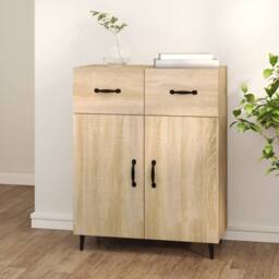 Berkfield Home Sideboard Sonoma Oak 69.5x34x90 cm Engineered Wood in Light Tan - thumbnail 2