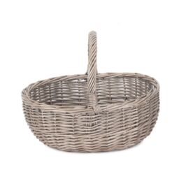 Red Hamper Antique Wash Bathroom Shopping Basket in Grey - Size: Small - thumbnail 2