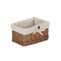 Red Hamper Wicker Set of 2 Autumn Double Steamed Willow Tray with Lining in Brown - thumbnail 5