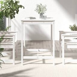 Berkfield Home Garden Table White 82.5x82.5x110 cm Solid Wood Pine