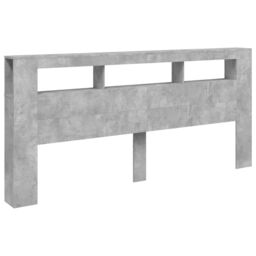 Berkfield Home LED Headboard Concrete Grey 220x18.5x103.5 cm Engineered Wood - thumbnail 3