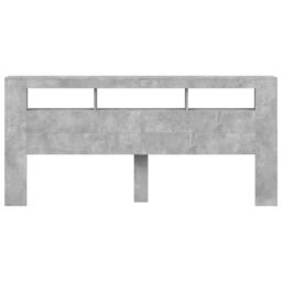 Berkfield Home LED Headboard Concrete Grey 220x18.5x103.5 cm Engineered Wood - thumbnail 6