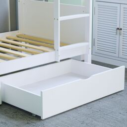 Home Discount Junior Vida Gemini Detachable Bunk Bed & Libra Wooden Underbed Drawers in White - Size: Single - thumbnail 5