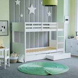 Home Discount Junior Vida Gemini Detachable Bunk Bed & Libra Wooden Underbed Drawers in White - Size: Single - thumbnail 4