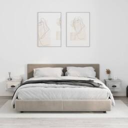 Berkfield Home Wall-mounted Bedside Cabinets 2 pcs Concrete Grey 41.5x36x28cm - Size: 41.5x36x28 cm - thumbnail 2
