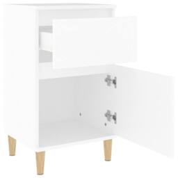 Berkfield Home Elegant Bedside Cabinet White 40x35x70 cm - Size: 40 x 35 x 70 cm - thumbnail 8