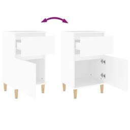 Berkfield Home Elegant Bedside Cabinet White 40x35x70 cm - Size: 40 x 35 x 70 cm - thumbnail 9