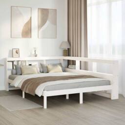 Berkfield Home Bookcase Bed without Mattress White 160x200 cm Solid Wood Pine - thumbnail 1