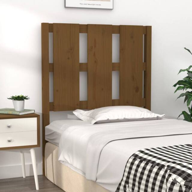 Berkfield Home Beautiful Bed Headboard Honey Brown 80.5x4x100 cm Solid Wood Pine - image 1