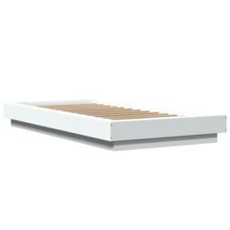 Berkfield Home Bed Frame with LED Lights without Mattress White 90x190cm - Size: 90x190 cm - thumbnail 3