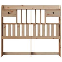Berkfield Home Headboard with Storage 135 cm Solid Wood Pine in Natural - thumbnail 3
