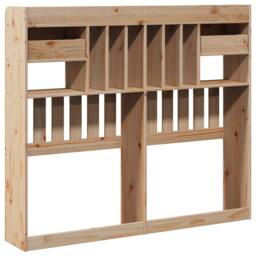 Berkfield Home Headboard with Storage 135 cm Solid Wood Pine in Natural - thumbnail 6