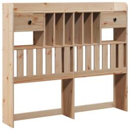 Berkfield Home Headboard with Storage 135 cm Solid Wood Pine in Natural