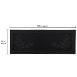 JVL Foliage Rubber Scraper Doormat & Patio Mat in Black - Size: 45 cm x 120 cm - thumbnail 5