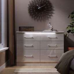 Ready Assembled 2 U Lyon 6 Drawer Midi Chest (Ready Assembled) in Taupe - Size: Large - thumbnail 1